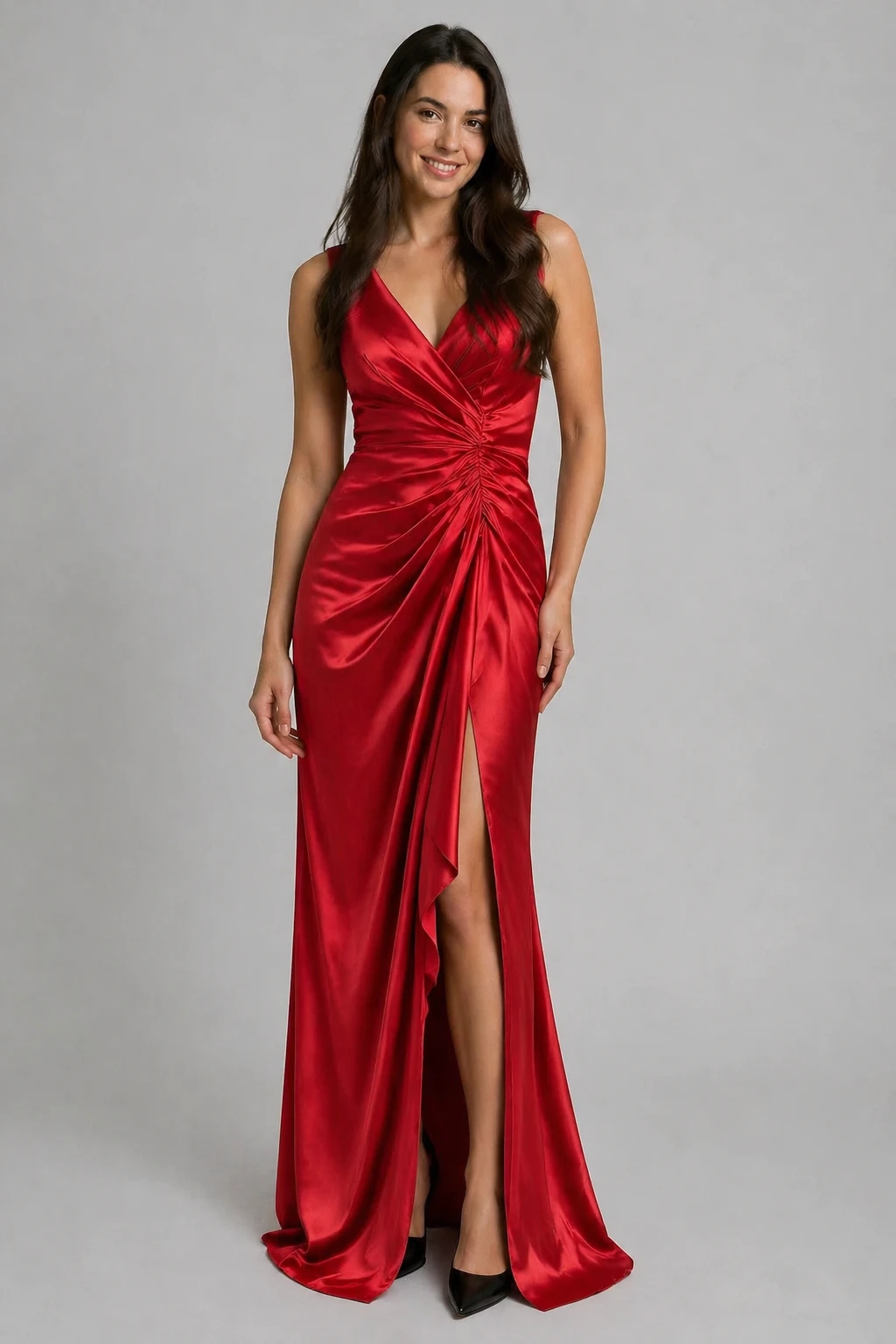 virtual try-on: dress the person in the first image with the clothing from the second image, preserve the person's face and pose, natural elegant look — GPT Image 2
