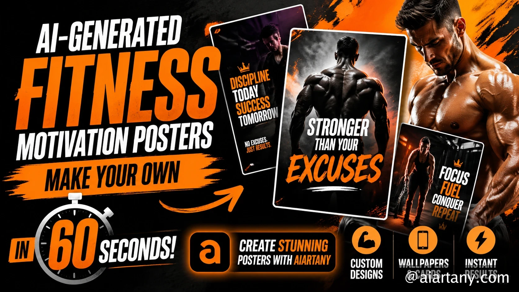 Generate YouTube cover for this video title: AI-Generated Fitness Motivation Posters — Make Your Own in 60 Seconds

Create personalized gym posters, w — GPT Image 2