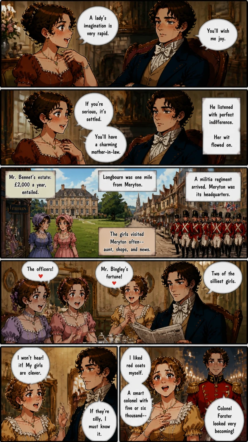 Demo comic page from PRIDE & PREJUDICE