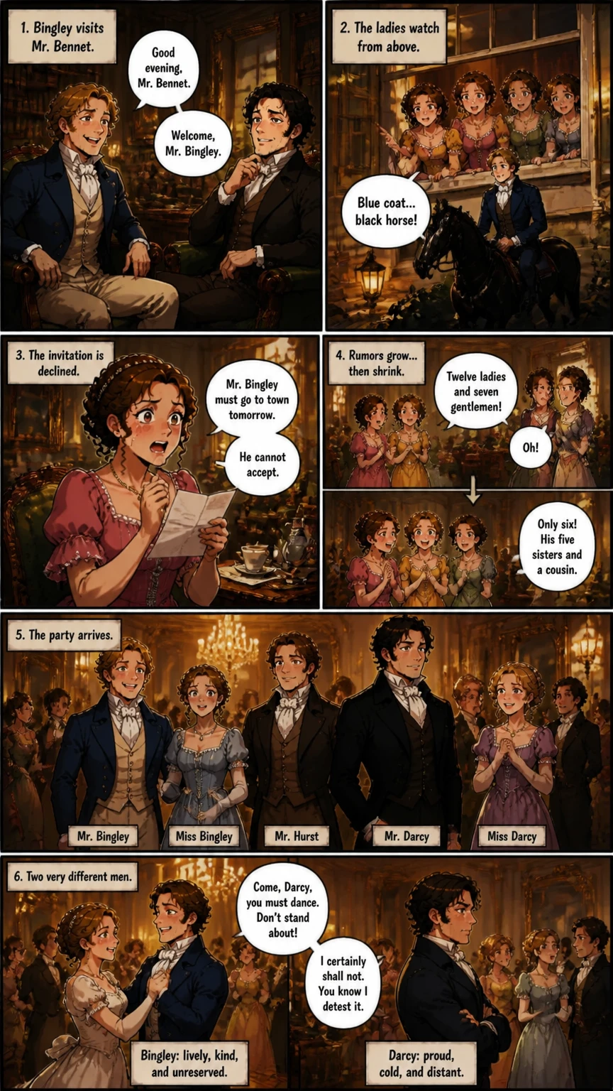 Demo comic page from PRIDE & PREJUDICE