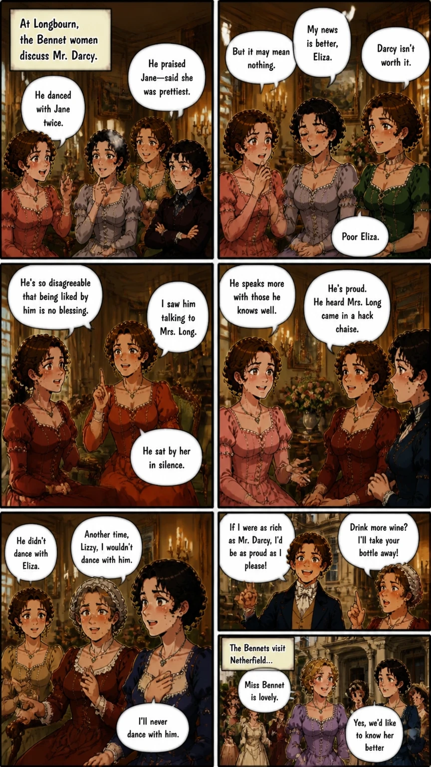 Demo comic page from PRIDE & PREJUDICE