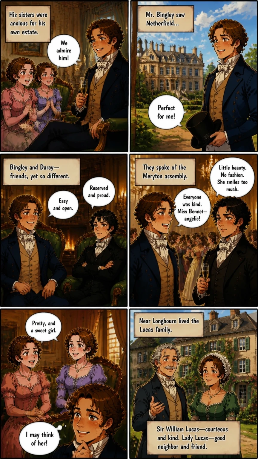 Demo comic page from PRIDE & PREJUDICE