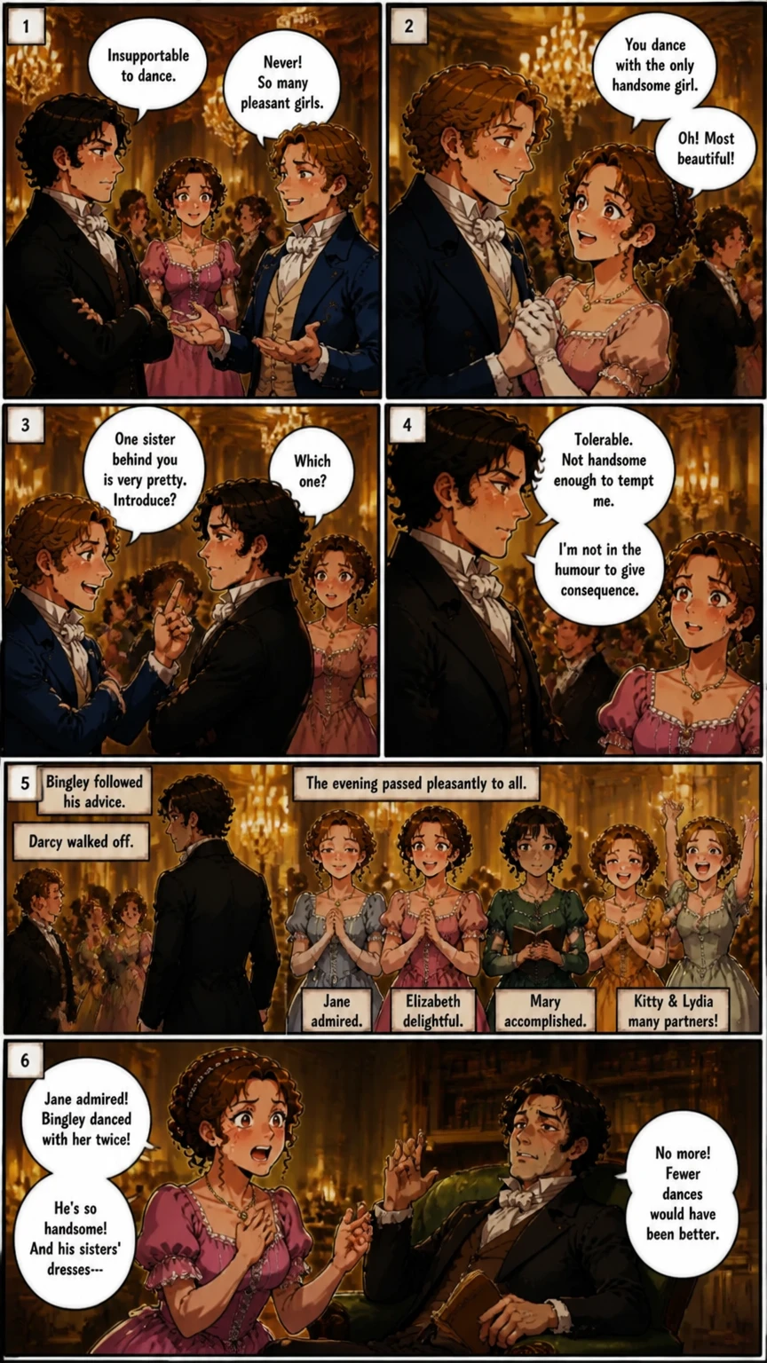 Demo comic page from PRIDE & PREJUDICE