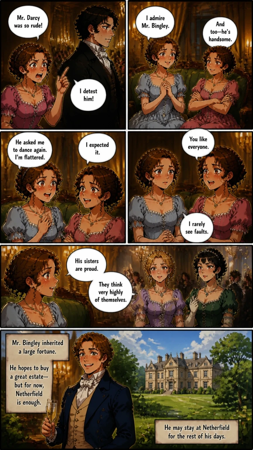 Demo comic page from PRIDE & PREJUDICE