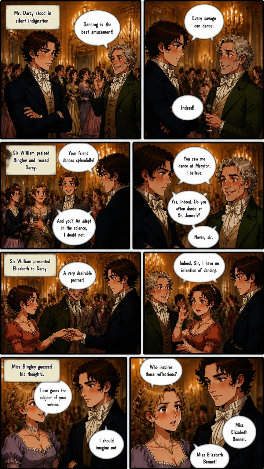 Demo comic page from PRIDE & PREJUDICE